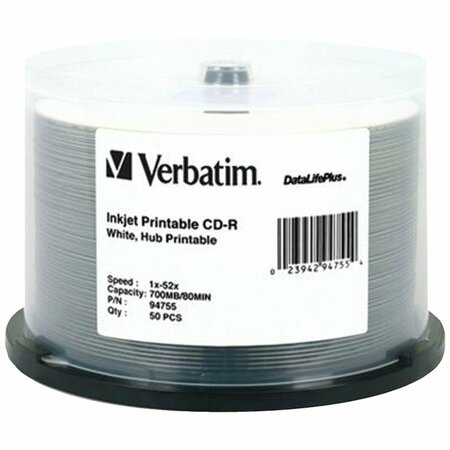VERBATIM DataLifePlus 80-Minute 700MB 52x CD-R with 50pcs Spindle 94755